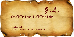 Gránicz László névjegykártya